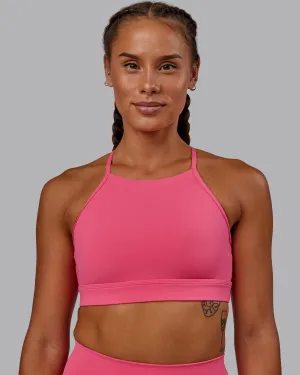 Lift High Neck Sports Bra - Hot Pink