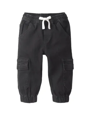 Little Bipsy Cargo Denim Jogger - Black Wash