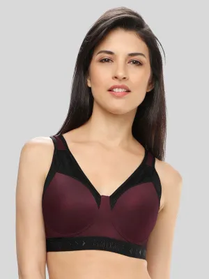 Lovable Wine Solid  Padded Non Wired Full Coverage Sports Bra - ENERGY BRA-XC-WN