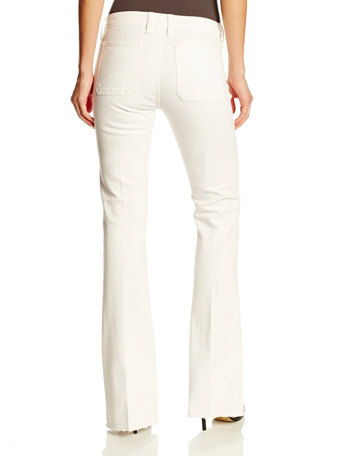 Lucky Brand Womens White Distressed Charlotte Kick Flare Jeans Size 26