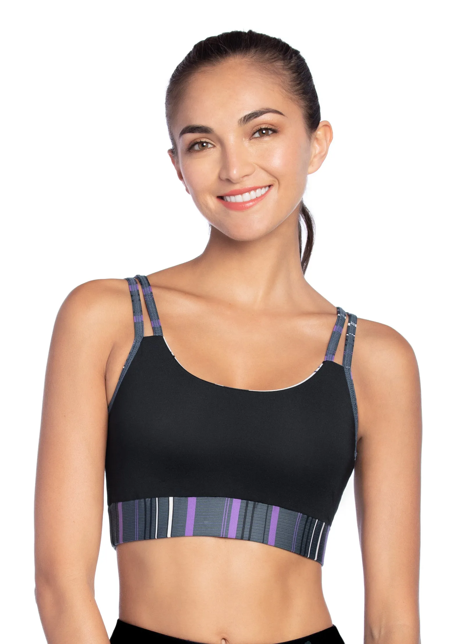 Maaji Bound Botany Ivory 4 Way Reversible Medium Impact Sports Bra