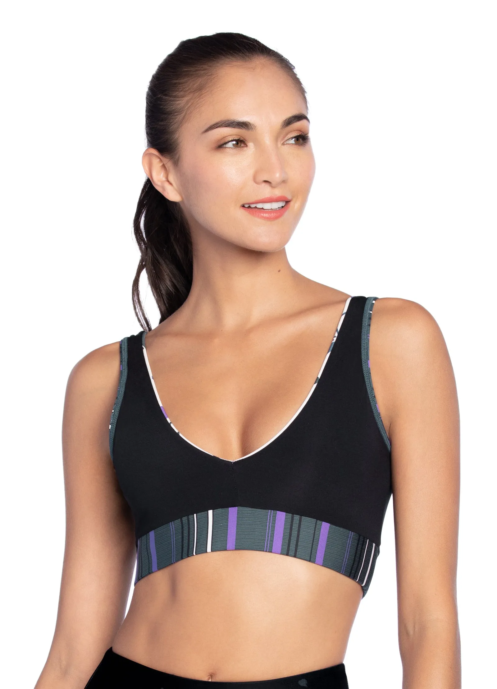 Maaji Bound Botany Ivory 4 Way Reversible Medium Impact Sports Bra