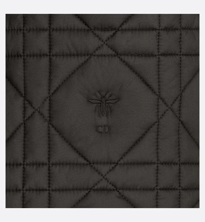 Macrocannage Peacot • Black Quilted Technical Taffeta