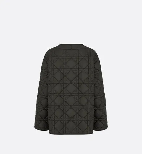 Macrocannage Peacot • Black Quilted Technical Taffeta