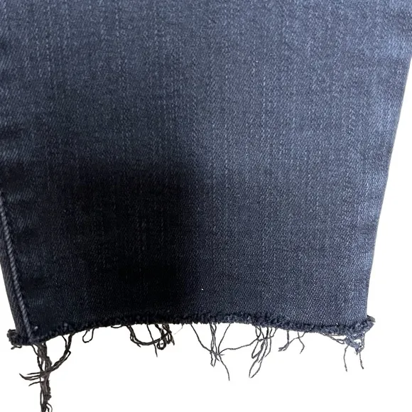 Madewell 9” High Rise Skinny Distressed Raw Hem Black Jeans Size 28 T