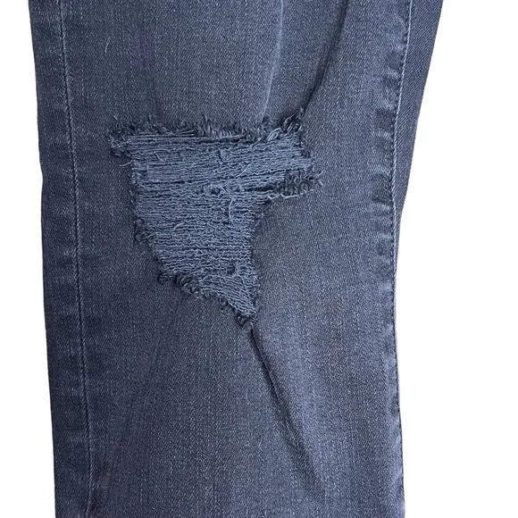 Madewell 9” High Rise Skinny Distressed Raw Hem Black Jeans Size 28 T