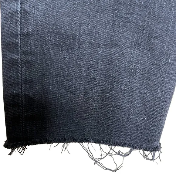 Madewell 9” High Rise Skinny Distressed Raw Hem Black Jeans Size 28 T