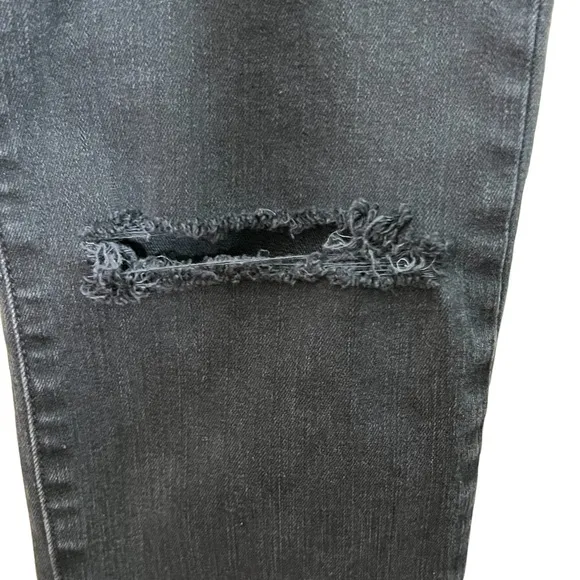 Madewell 9” High Rise Skinny Distressed Raw Hem Black Jeans Size 28 T
