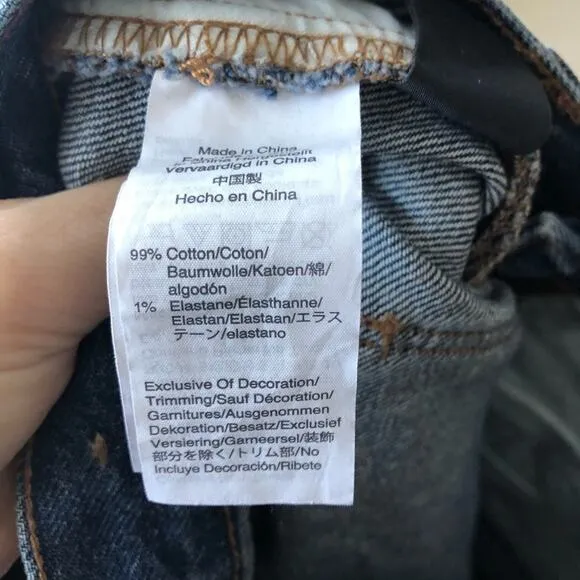 Madewell Classic Straight Jeans in Jade Wash Knee-Rip