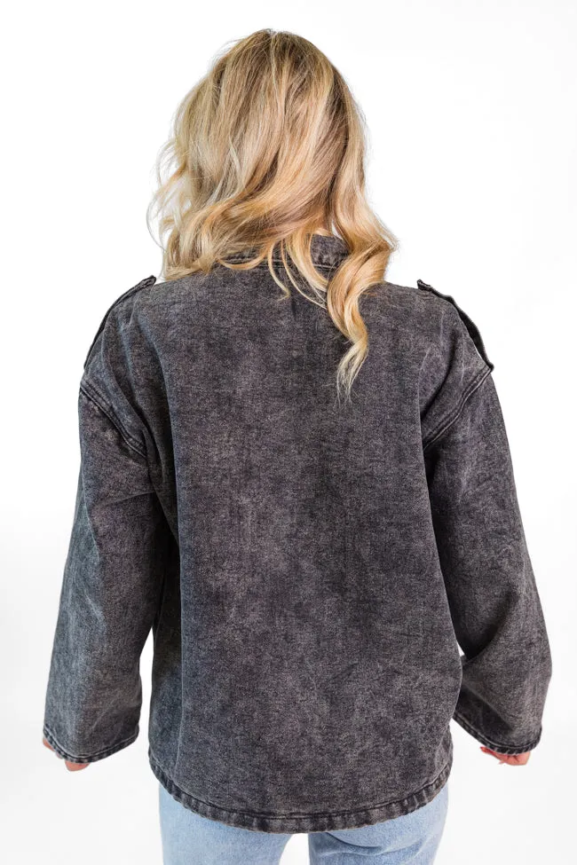 Mandie Washed Black Denim Jacket FINAL SALE