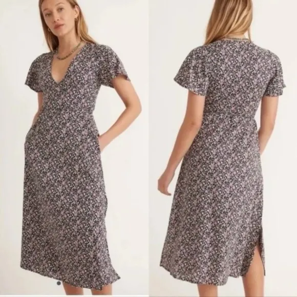 Marine Layer Emlyn Midi Dress in Floral Block Print