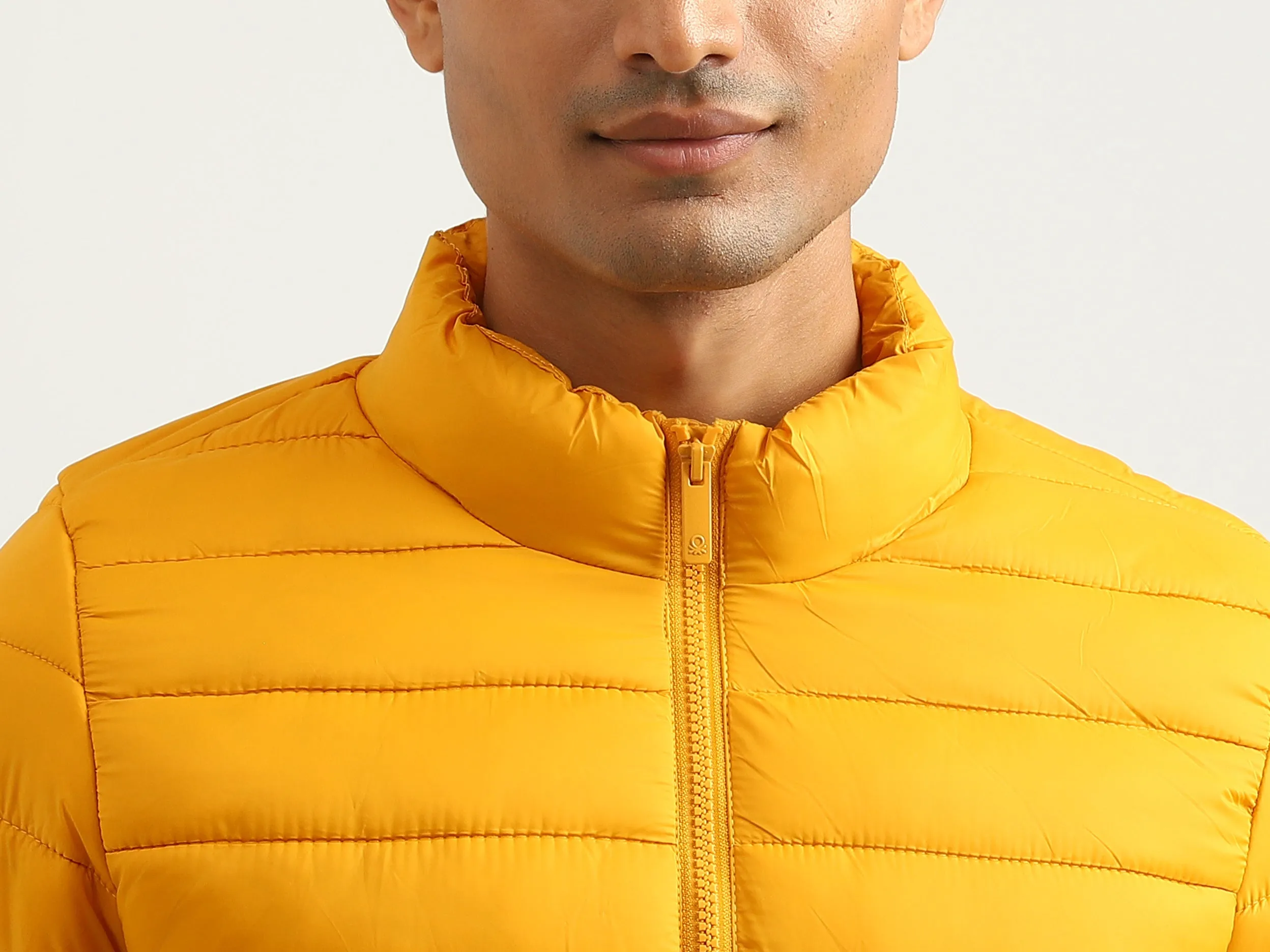 Men Quilted High Neck Jacket