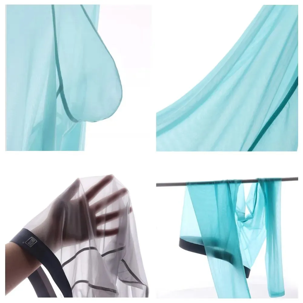 Men's 3D Pouch Ice Silk Mesh Sports Leggings Up to Size XXL- JEWYEE AY 830