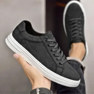 Men’s Camo-Textured Leather Sneakers