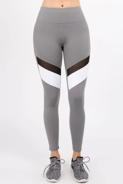 Mesh Colorblock Tight - Grey
