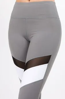 Mesh Colorblock Tight - Grey