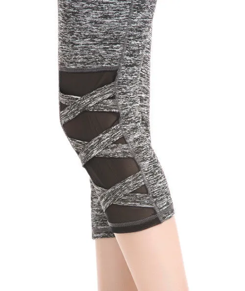 Mesh Leggings Activewear Grey Leggins Black Leggings Spliced Women Workout Leggings High Waist Leggings