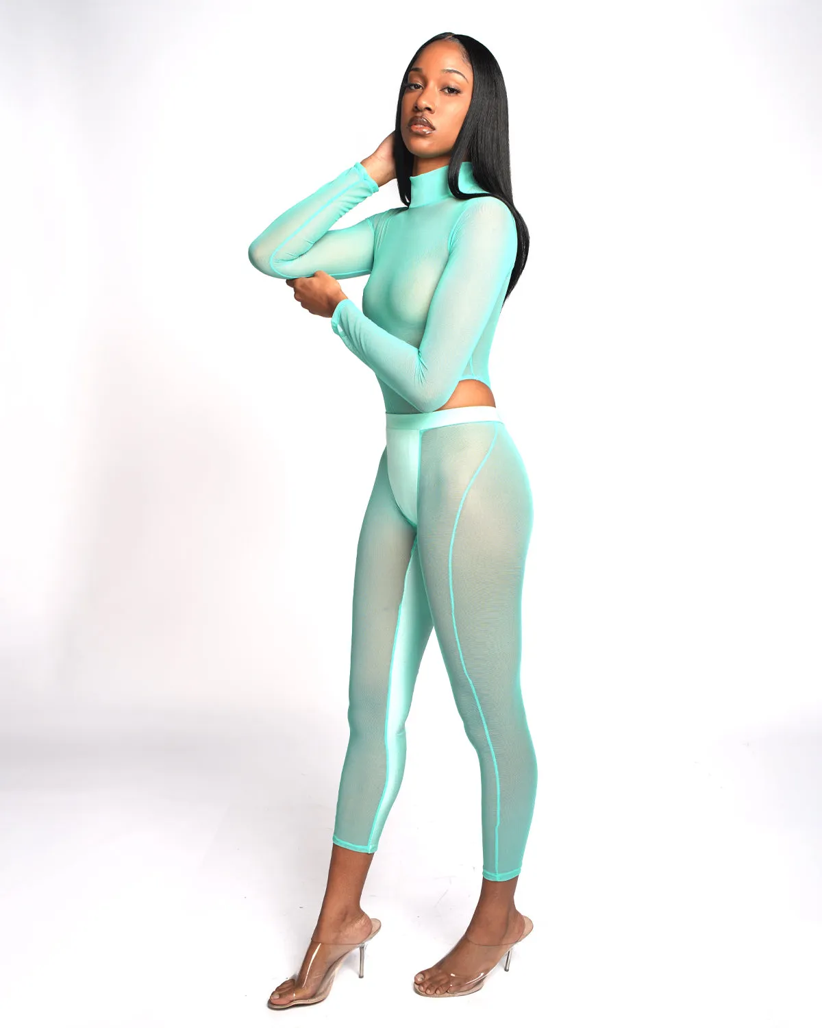 Mint green mesh set