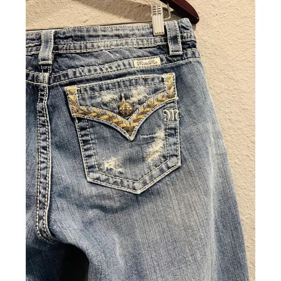 Miss Me Jeans Women's Boyfriend Ankle, Embellished Stitching, Size 28
