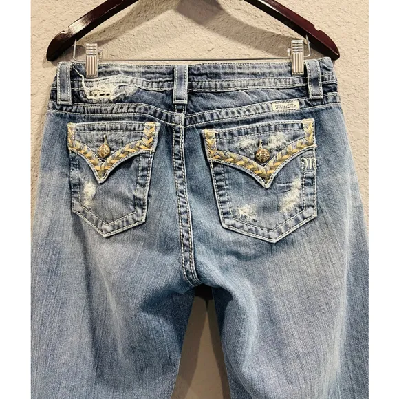 Miss Me Jeans Women's Boyfriend Ankle, Embellished Stitching, Size 28