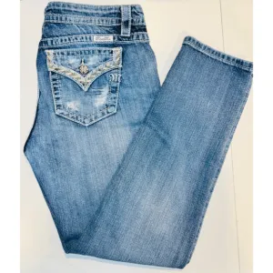 Miss Me Jeans Women's Boyfriend Ankle, Embellished Stitching, Size 28