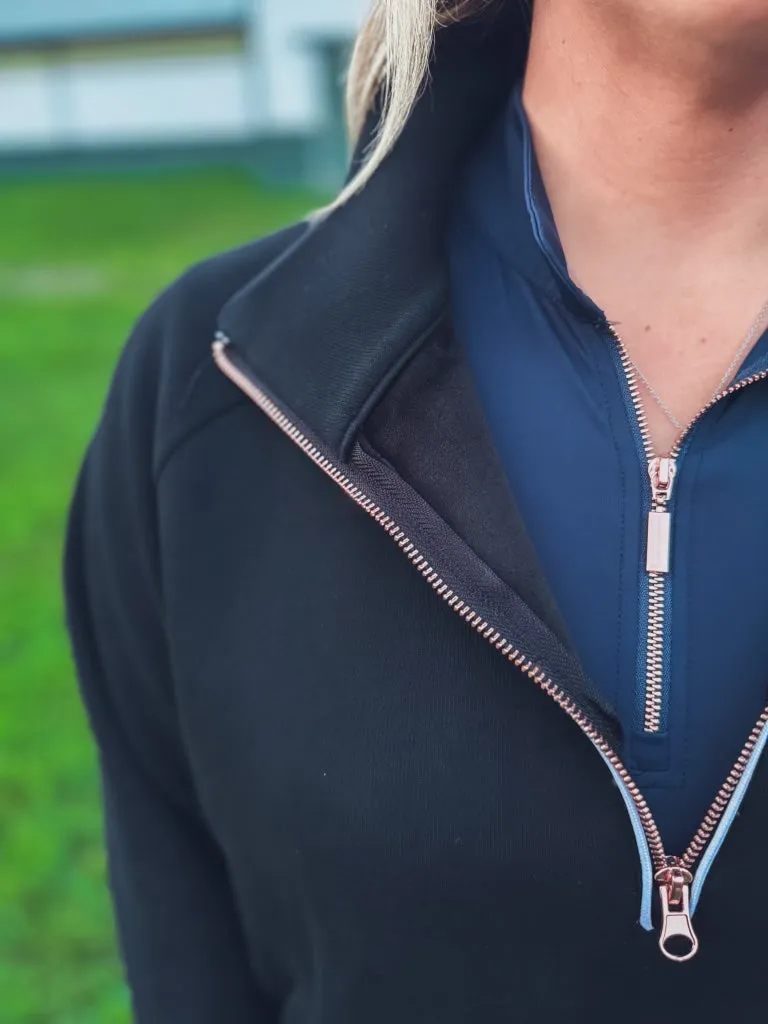 Molly - Rose Gold 1/4, Zip Thumb Hole, Oversize Sweatshirt