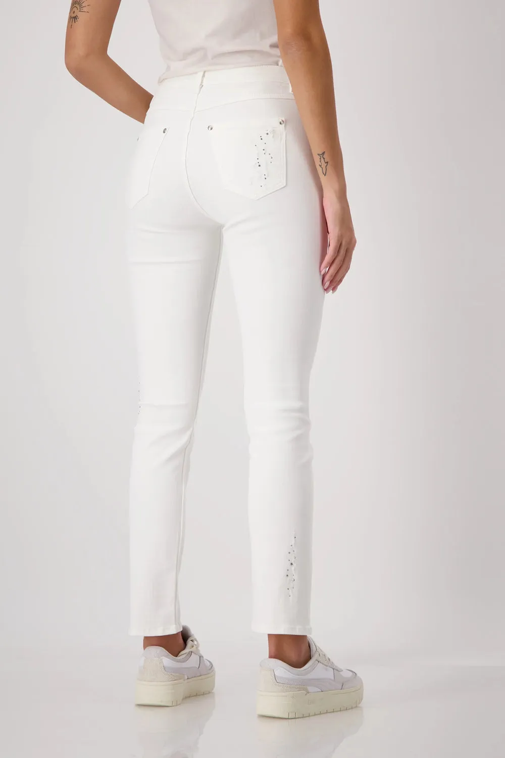 Monari Trendy Jeans with Decorative Hem  408254