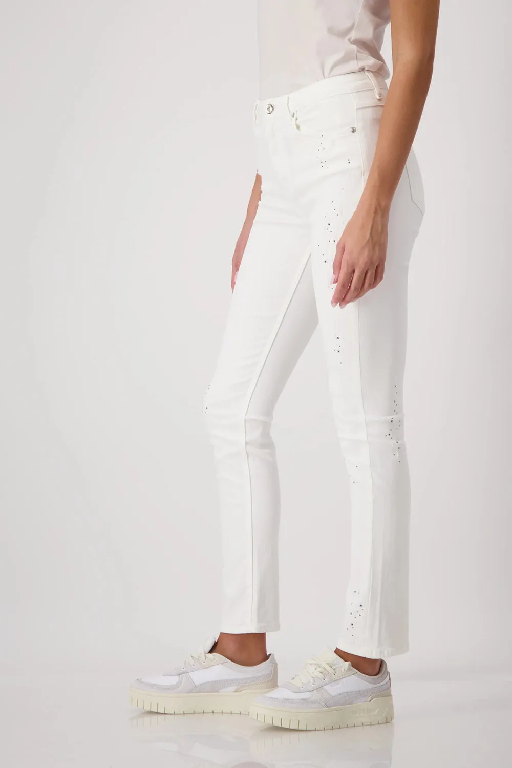 Monari Trendy Jeans with Decorative Hem  408254