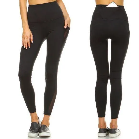 MONO B APH1674 Black High Rise Yoga Leggings