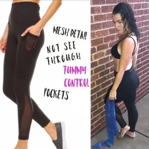 MONO B APH1674 Black High Rise Yoga Leggings