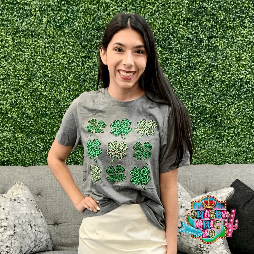 Multi Leopard Shamrock Tee