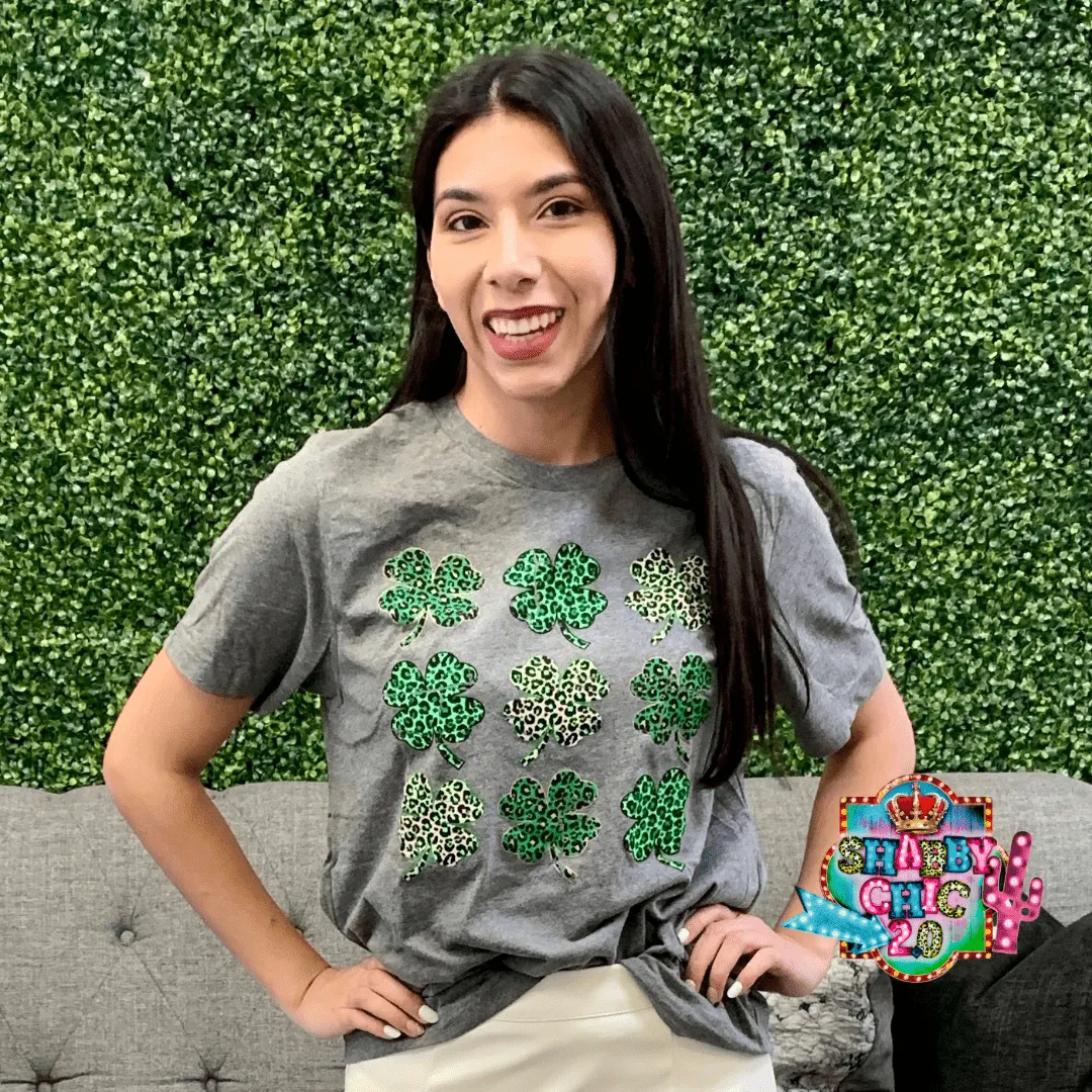 Multi Leopard Shamrock Tee