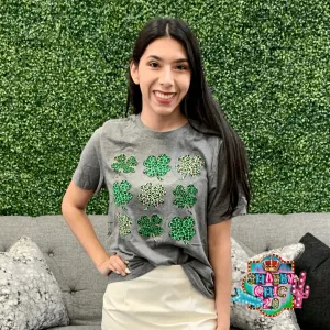 Multi Leopard Shamrock Tee