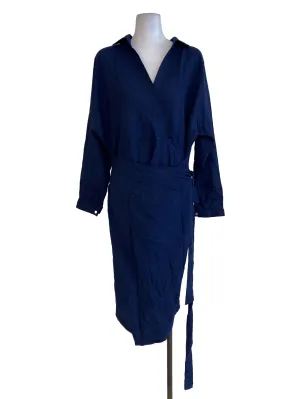 Navy Blue Wrap Dress
