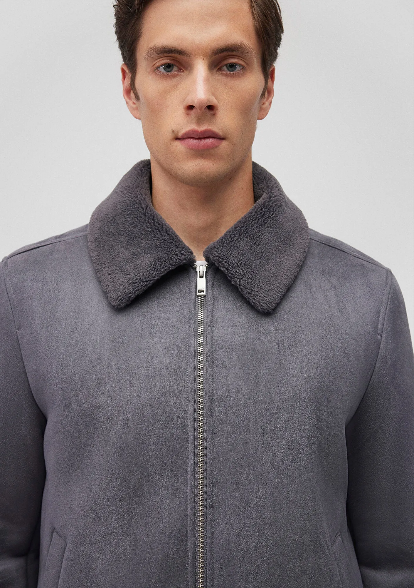 Navy Faux Leather Jacket