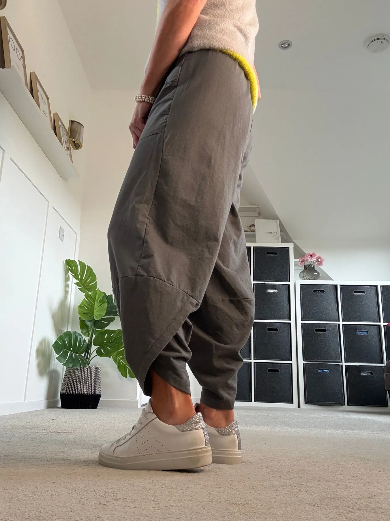 Navy Leopard Slim Barrel Cargo Joggers