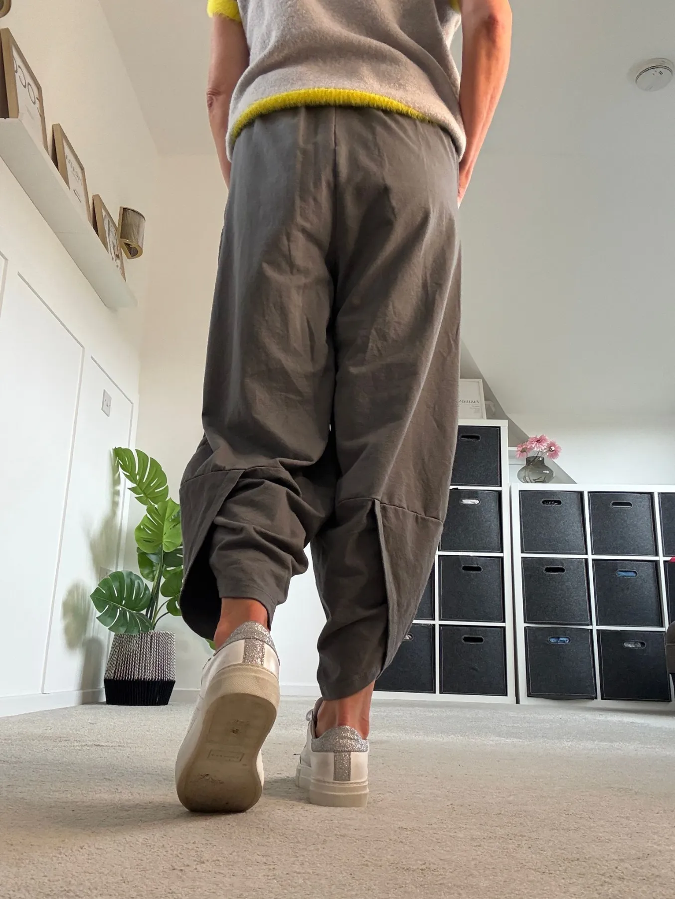 Navy Leopard Slim Barrel Cargo Joggers