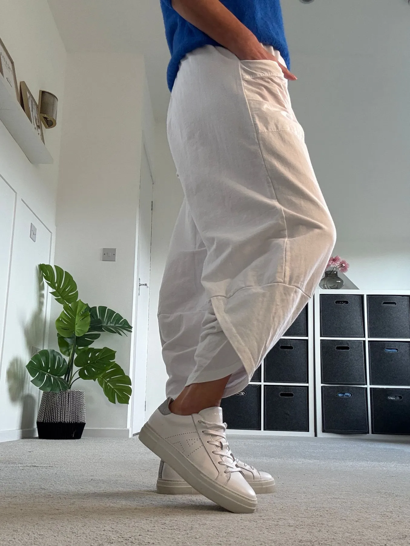 Navy Leopard Slim Barrel Cargo Joggers