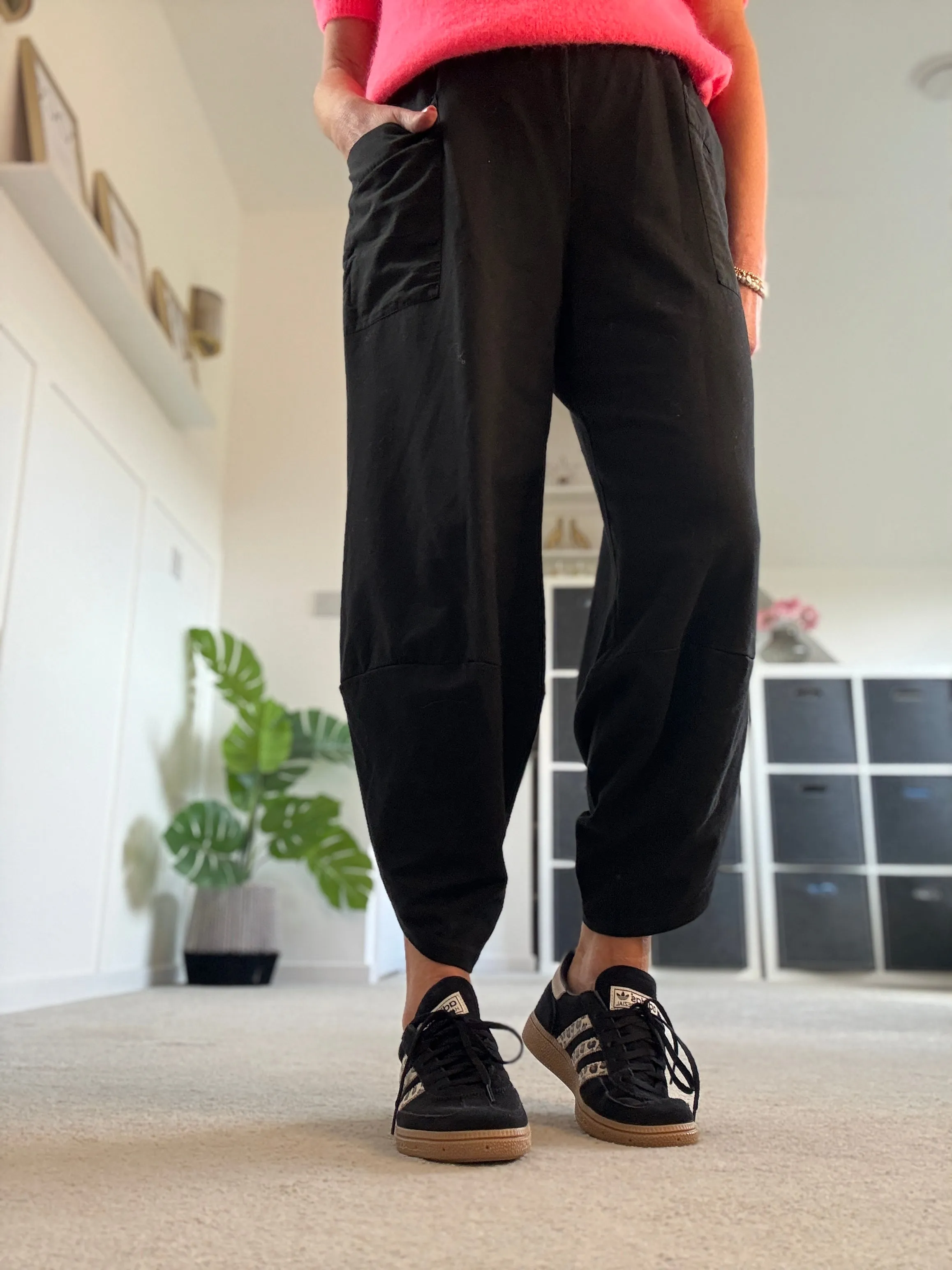 Navy Leopard Slim Barrel Cargo Joggers