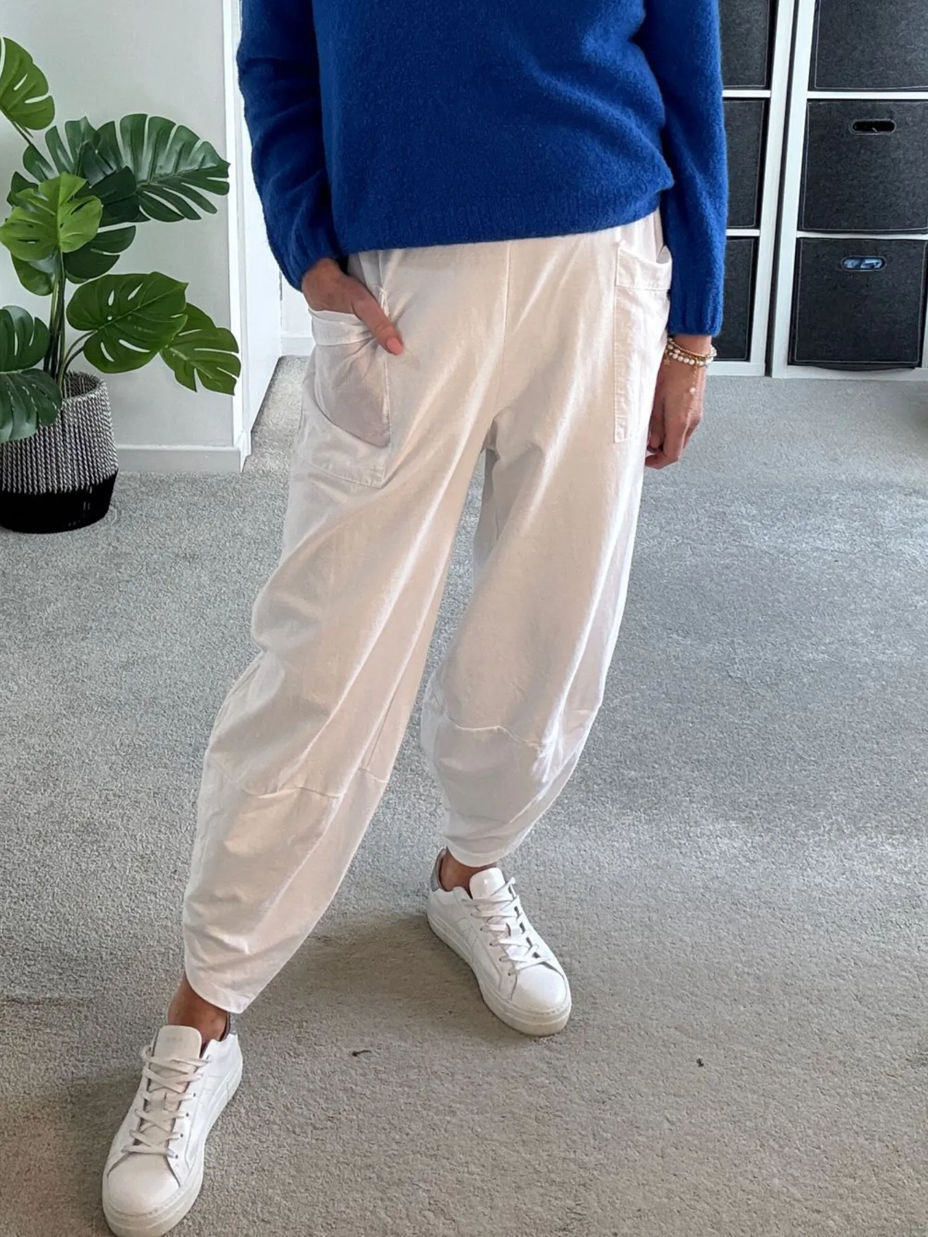 Navy Leopard Slim Barrel Cargo Joggers