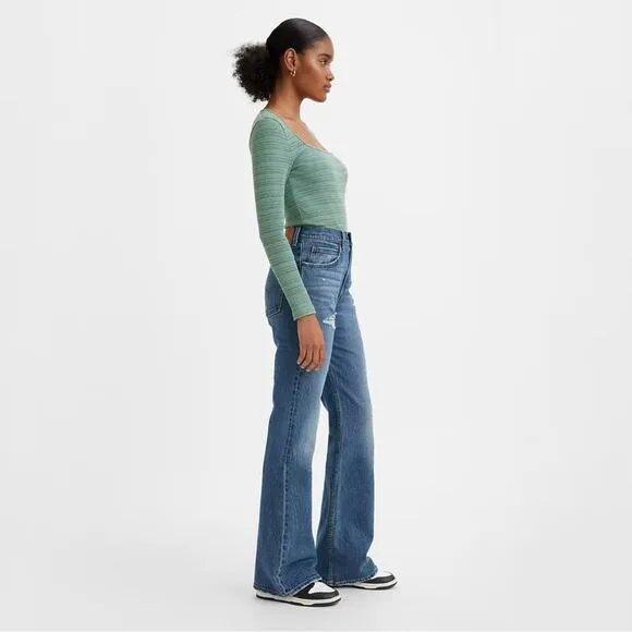NEW Levi’s 70’s High Rise Flare Premium Jeans Distressed Womens Size W30 L32