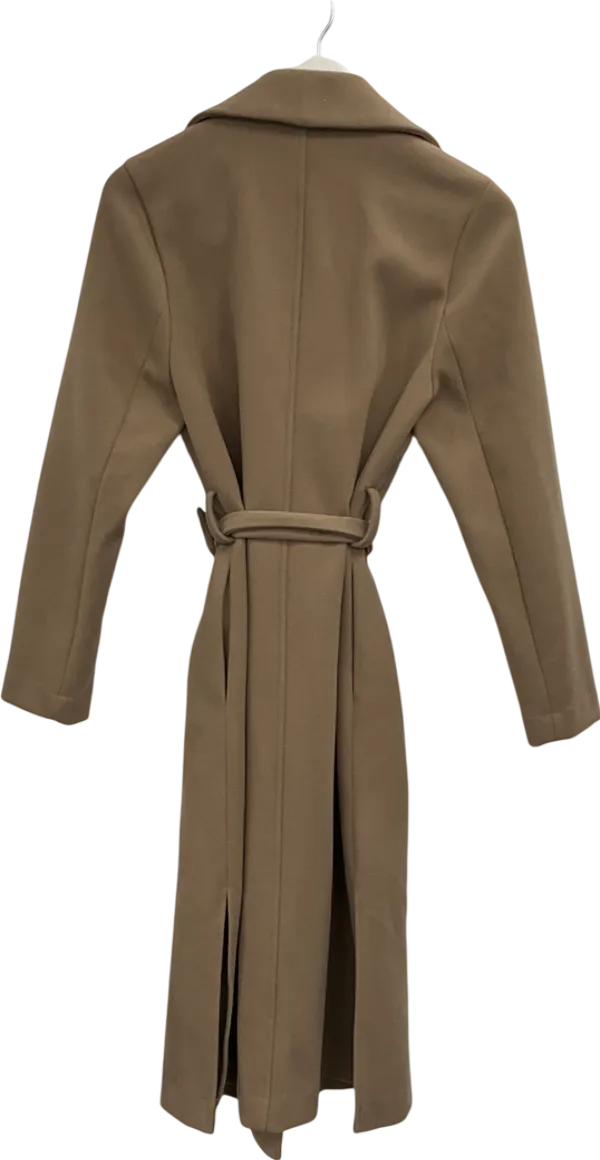 New Look Beige Camel Tailored Unlined Longline Belt Fastening Coat UK 10