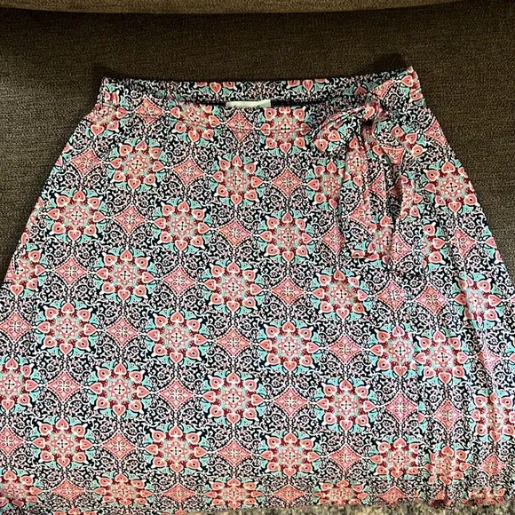 NEW Loveappella Faux Wrap Midi Skirt Size XSmall