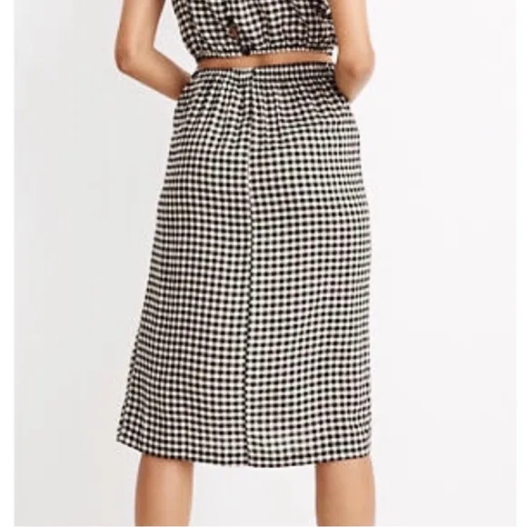 NEW TAVIK GINGHAM PRINT WRAP MIDI SKIRT