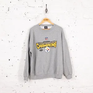 NFL Team Apparel Pittsburgh Steelers 2008 AFC Conference Champions NFL Sweatshirt - Grey - XXL