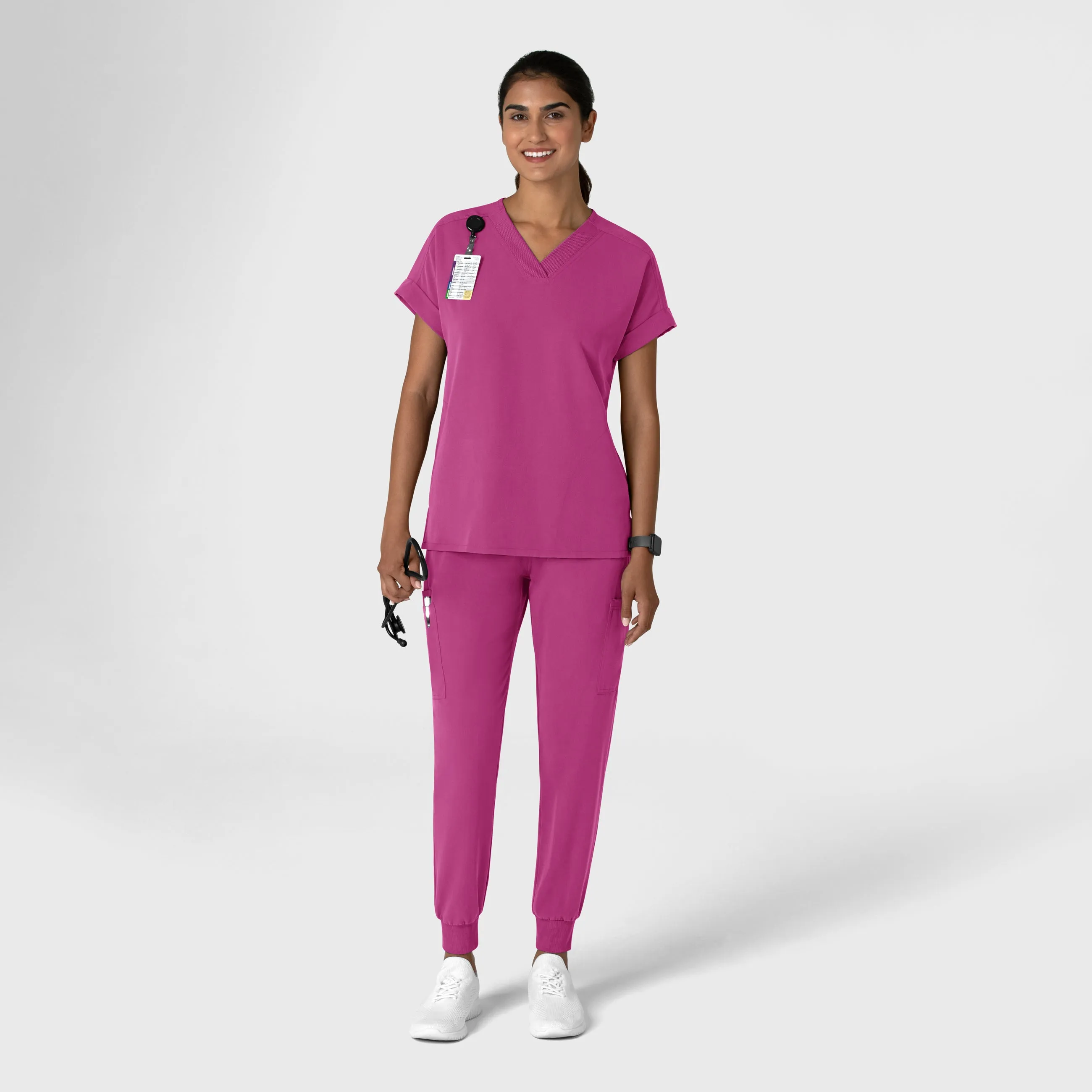 Nova 5132 Jogger Utility Scrub Pants Raspberry