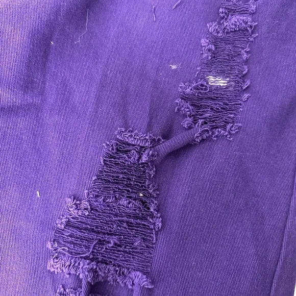 Nwot- Shein Distressed High Waist Jeans in a vibrant purple.