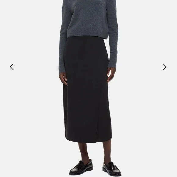 NWT Whistles Olivia Wrap Skirt Black Size 2