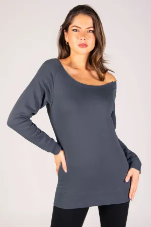 Off Shoulder Longline Sweat Top
