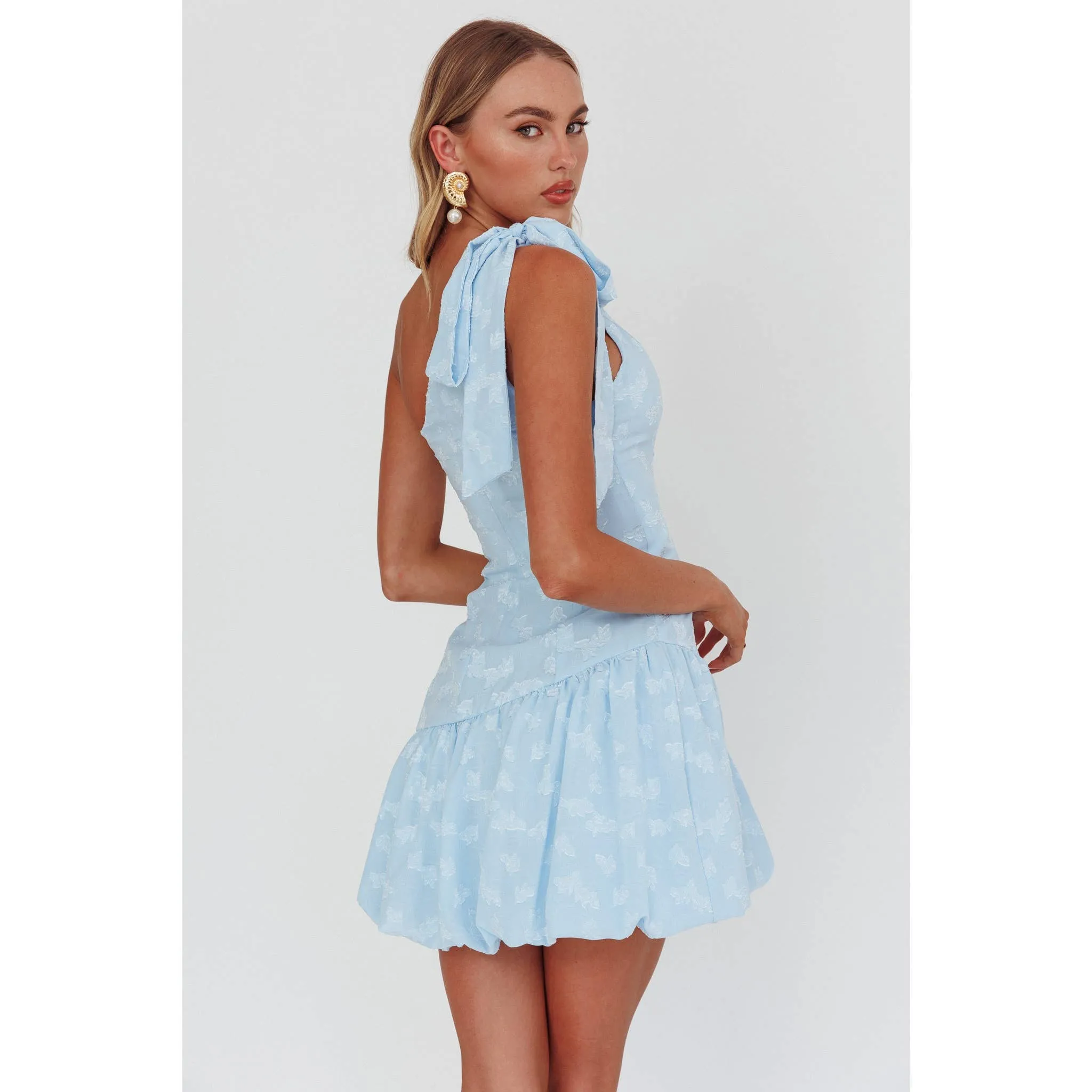 ONE SHOULDER TIED MINI DRESS